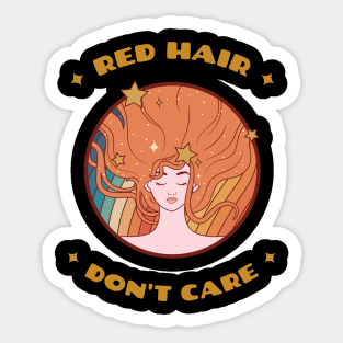 Red Hair Don't Care, Redhead, St Patricks Day, Red Head, Auburn, Ginger Sticker